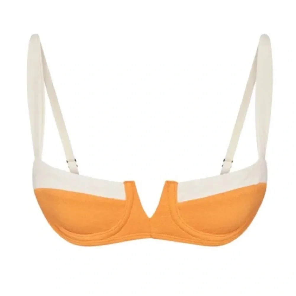 Monday Swimwear Orange and Cream Top